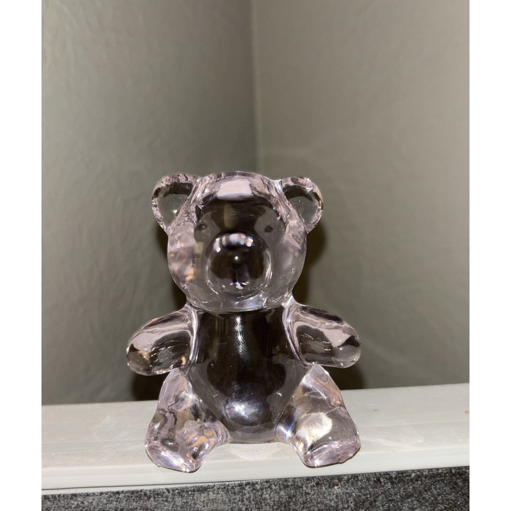 Oneida Pink Teddy Bear Figurine Crystal